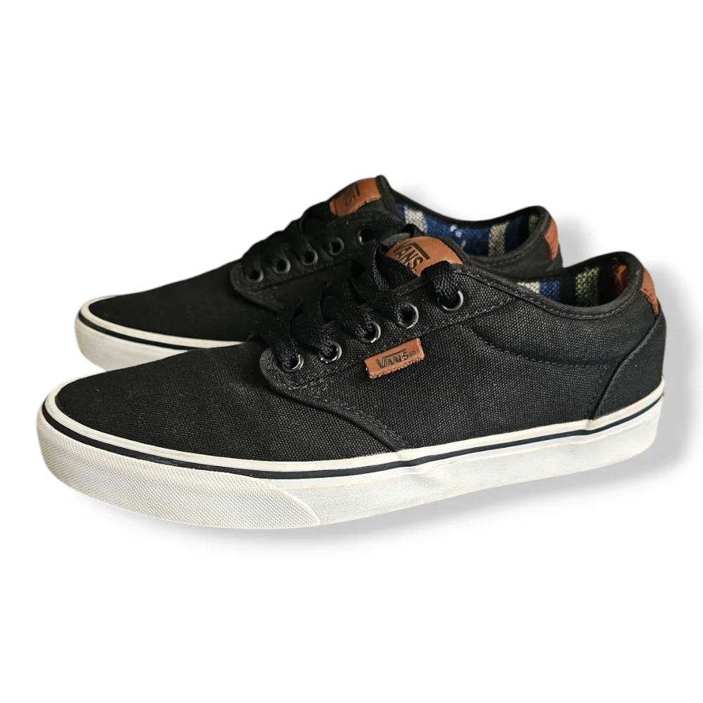 Vans Men's Atwood Black Canvas Sneakers With Aztec Inner Size 9 - Picture 5 of 8
